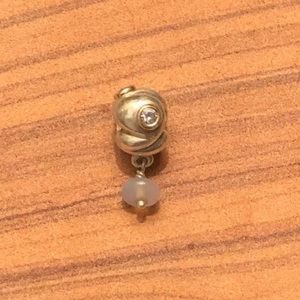 Pandora Silver, Gold, crystal, and moonstone Charm
